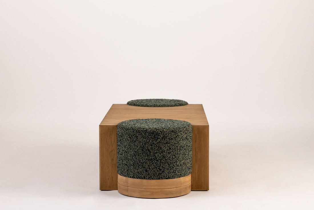 Delta Coffee Table and Ottomans