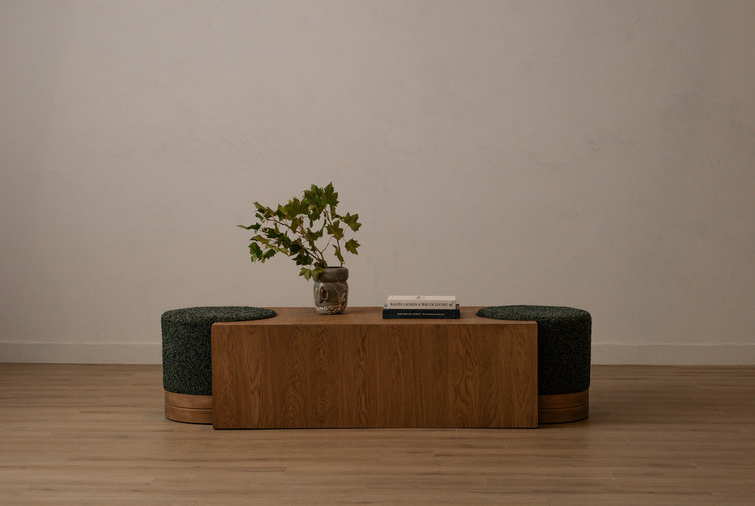 Delta Coffee Table and Ottomans