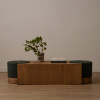 Delta Coffee Table and Ottomans
