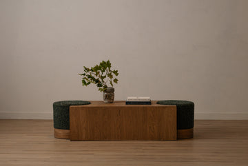 Delta Coffee Table and Ottomans