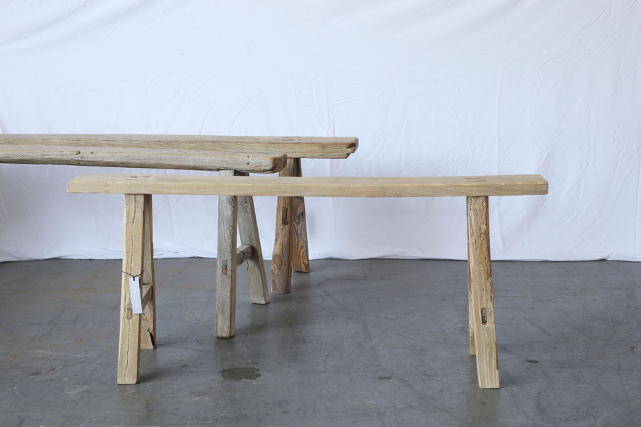V Narrow Wood Bench